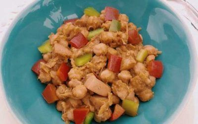 Receta sana: Garbanzos con pimientos y sepia
